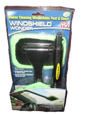 Telebrands Windshield Wonder,As Seen On TV, Cleaning Tool With Microfiber Pads
